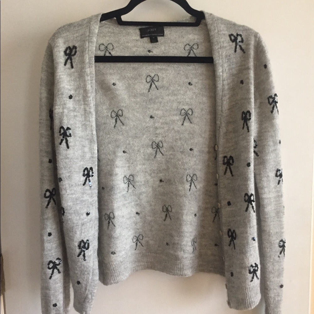 Gray and black sequin cardigan from J. Crew